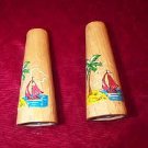 Cute Vintage wooden Salt & Pepper Shaker Set Pine