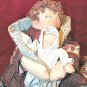 Adorable Shabby Hand Made Fabric Pair Of Doll Dolls