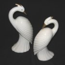2 Ceramic Swans Phoenix Figurines Decoration Pottery