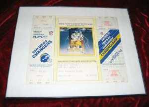 1982 AFC Championship Playoff Game Ticket CHARGERS Stub
