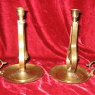 Vintage Pair of 7" Solid Brass Candle Stick Candlestick Chamber Holder Tilt Vintage Pair of 7" Solid Brass Candle Stick Candlestick Chamber Holder Tilt
