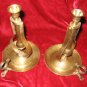 Vintage Pair of 7" Solid Brass Candle Stick Candlestick Chamber Holder Tilt