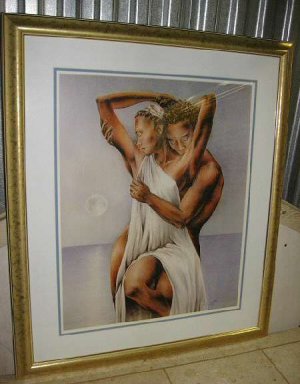 Jeff Hall Silky Smooth Love Gold Framed Art Print 26"x31"