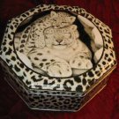 Collectible White Tiger Cub Prints Octagon Tin Box