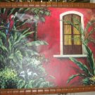 Frank Walcutt Red Balcony Painting Canvas Bamboo Frame 36x48 Frank Walcutt Red Balcony Painting Canvas Bamboo Frame 36x48