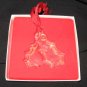 1990 Orrefors Mistletoe Holly Leaf Berry Glass Christmas Ornament