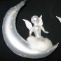 2 Angel Christmas Ornament Moon Reading