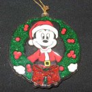 Glass Mickey Mouse Wreath Christmas Ornament