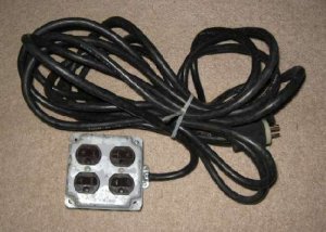 20' Power Extension Cord Cable DJ Light Stage 4 Outlet