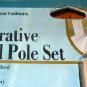 NEW 1.38"x48" Fluted Wood Pole Set Curtain Rod Decorative
