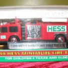 1999 HESS Toy Miniature Mini Fire Truck MINT NIB Red