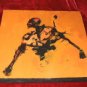 Original Abstract Oil Painting on Wood Skeleton Skull Beast Nyugen E. Smith