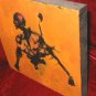 Original Abstract Oil Painting on Wood Skeleton Skull Beast Nyugen E. Smith