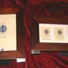 2 New Fetco Walnut Wooden Photo Frame W/ Metal Feet 2 New Fetco Walnut Wooden Photo Frame W/ Metal Feet