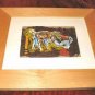 Original Framed Matted Mixed Media Print Abstract Nyugen E. Smith