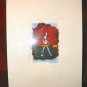Original Framed Mixed Media Signed Abstract Print Art Nyugen E. Smith