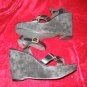 NEW Colin Stuart Black Leather Platform Shoes Sandals 9M
