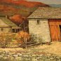 Vintage Print Carved Wooden Frame Farm House