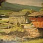 Vintage Print Carved Wooden Frame Barn Farm House