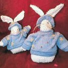 Pair of NEW Crazy Mountain Blue & White Easter Bunny Rabbit Sweater