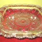 NIB Crystal Serving Dish Relish Tray w/Handles & Feet