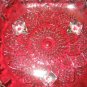 NIB Crystal Serving Dish Relish Tray w/Handles & Feet