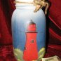 2 Crazy Mountain Hand Painted Glass Jar Candle Holder