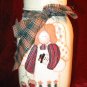 2 Crazy Mountain Hand Painted Glass Jar Candle Holder