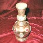 Tin Copper Vase Ornate Ruby Red Gem Indian Ern
