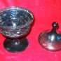 Vintage Indiana Cobalt Blue Glass Floral Leaf Pedestal