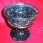 Vintage Indiana Cobalt Blue Glass Floral Leaf Pedestal