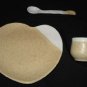 4pc Handpainted Stoneware Tea Cup & Saucer Spoon Korean