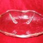 Marvekiys 3 Clear Glasses & Glass Relish Tray Leaf Dish