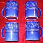 Cobalt Blue Glass Vase 4 Ceramic Cups Ambiance