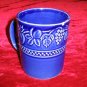 Cobalt Blue Glass Vase 4 Ceramic Cups Ambiance