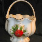 Essex Poinsettia Lace Porcelain Basket Floral Vase
