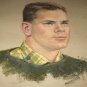 Framed Portrait Signed Kerr Color Pencil Drawing Paint