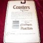 Vintage Set of 6 Conimar Coasters Natural Cork Sun Flowers USA