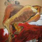 Nyugen E. Smith 1998 Signed Woman Nude Acrylic Painting Framed
