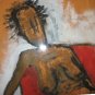 Nyugen E. Smith Woman Nude Chair Acrylic Painting Framed
