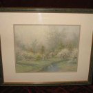 Scenery Print Green Golden Wooden Frame 23x18