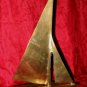 Vintage Solid Brass Sailboat Figure Statue Nautical Boat