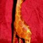 Wooden Hand Carved Painted African Giraffe Folk Art