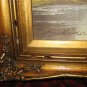 Vintage Lake Fall Scenery Oil Painting on Canvas Gold Frame Anco Bilt Mallina Signed