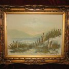 Vintage Beach Scenery Oil Painting on Canvas Gold Frame Anco Bilt Signed Killy