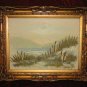 Vintage Beach Scenery Oil Painting on Canvas Gold Frame Anco Bilt Signed Killy