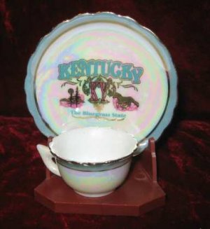 Kentucky Mini Souvenir Plate & Cup the Blue Grass State