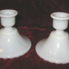 Pair of 2 Vintage Milk Glass White Candle Holder