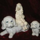Lot of 3 Ceramic Dog Salt Pepper Shaker Figurine