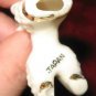 2 Vtg Japan Miniature Porcelain Dog Figure White Gold